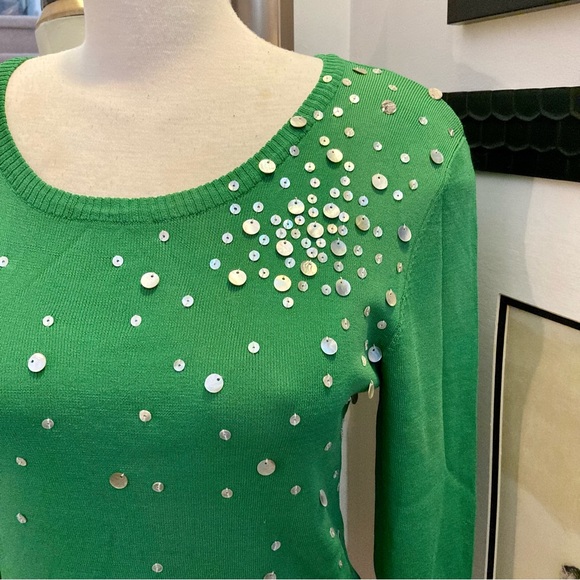 Vintage Rudy Rd. Abalone shell apple green sweater size medium - Picture 7 of 13